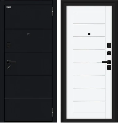 Дверь Браво Прайм/SBlack-Black Shell/White Silk